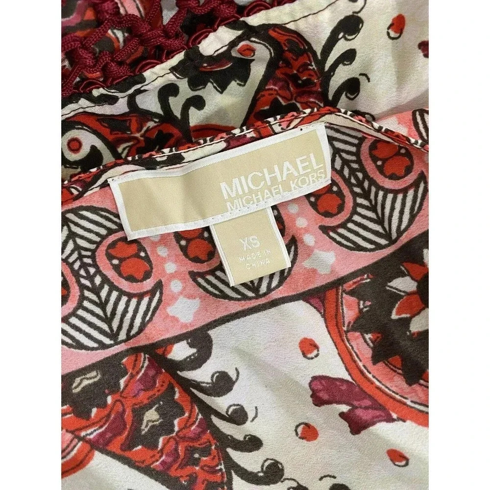 Michael Kors short sleeve boho cropped top shirt - Picture 5 of 6